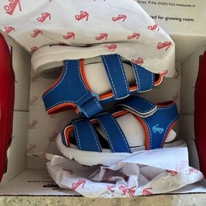 See Kai Run Cyrus IV FlexiRun Blue and Orange Sandals